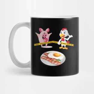 'Police Line Do Not Cross Pig And Chicken' Pig Gift Mug